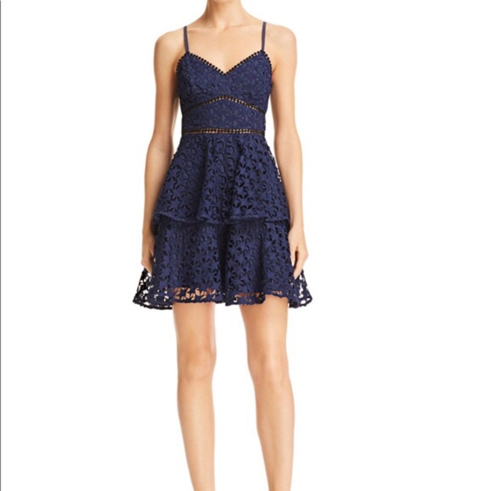 Aqua Tiered Star Lace Dress